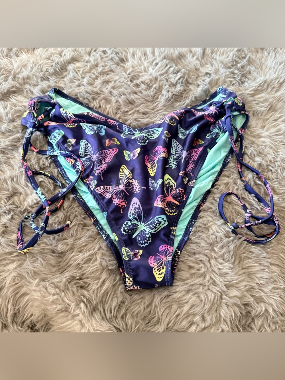 Curvy Beach butterfly side tie bottom 2x